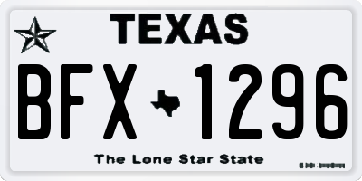 TX license plate BFX1296