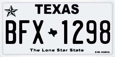TX license plate BFX1298