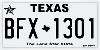 TX license plate BFX1301