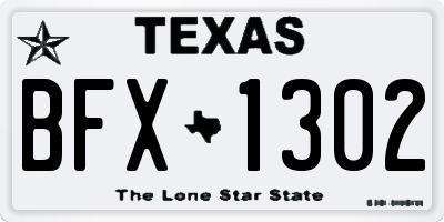 TX license plate BFX1302
