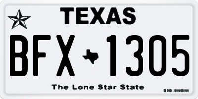 TX license plate BFX1305