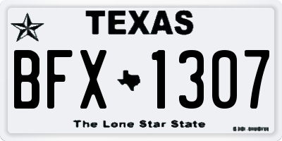 TX license plate BFX1307