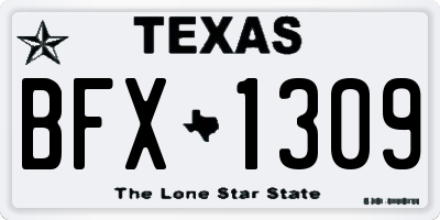 TX license plate BFX1309