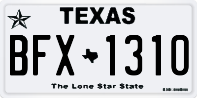 TX license plate BFX1310