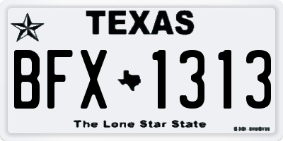 TX license plate BFX1313