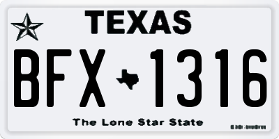 TX license plate BFX1316