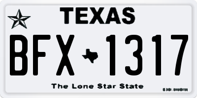 TX license plate BFX1317