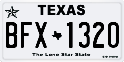 TX license plate BFX1320