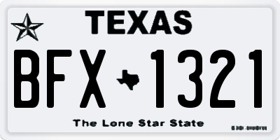 TX license plate BFX1321