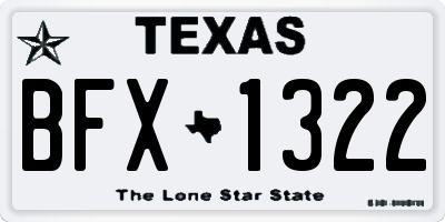 TX license plate BFX1322