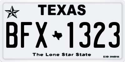 TX license plate BFX1323