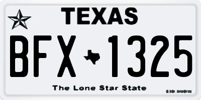 TX license plate BFX1325