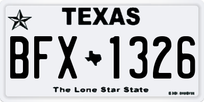TX license plate BFX1326