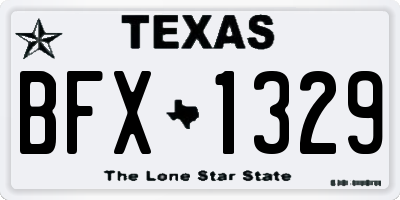 TX license plate BFX1329