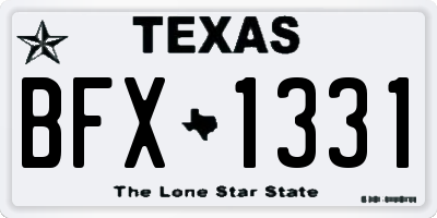 TX license plate BFX1331