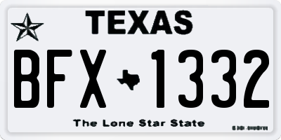TX license plate BFX1332