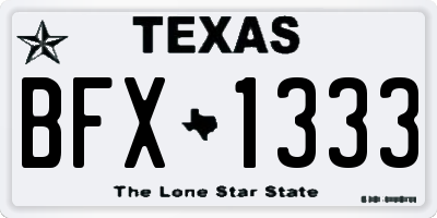 TX license plate BFX1333
