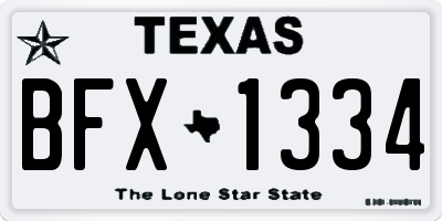 TX license plate BFX1334