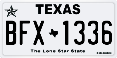 TX license plate BFX1336