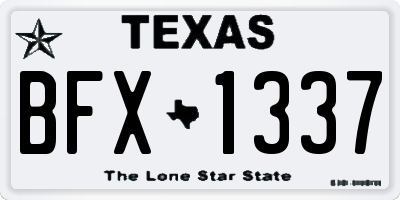 TX license plate BFX1337