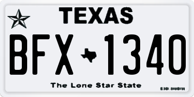 TX license plate BFX1340