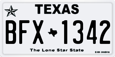 TX license plate BFX1342