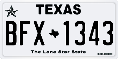 TX license plate BFX1343