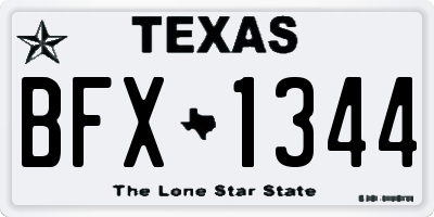 TX license plate BFX1344
