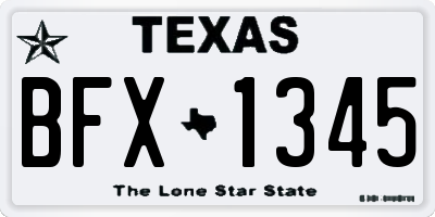 TX license plate BFX1345