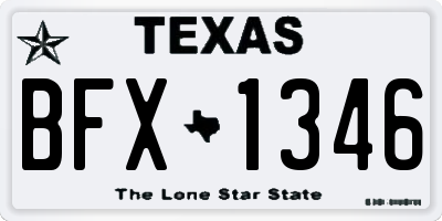 TX license plate BFX1346