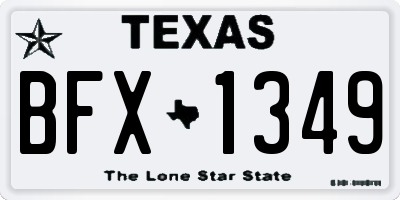 TX license plate BFX1349