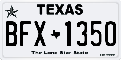 TX license plate BFX1350