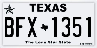 TX license plate BFX1351