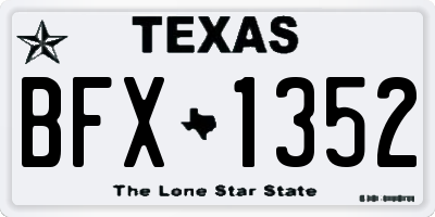 TX license plate BFX1352