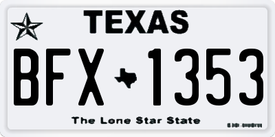 TX license plate BFX1353