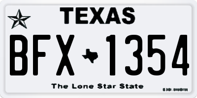 TX license plate BFX1354
