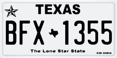 TX license plate BFX1355