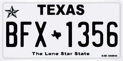 TX license plate BFX1356