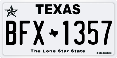 TX license plate BFX1357
