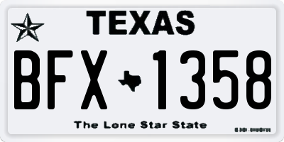 TX license plate BFX1358