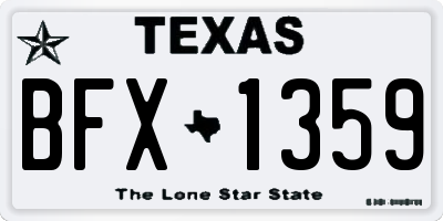 TX license plate BFX1359