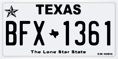 TX license plate BFX1361