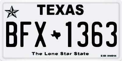 TX license plate BFX1363
