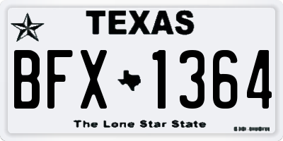 TX license plate BFX1364
