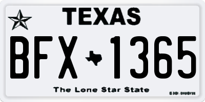 TX license plate BFX1365