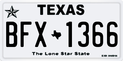 TX license plate BFX1366