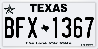 TX license plate BFX1367