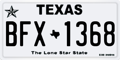 TX license plate BFX1368