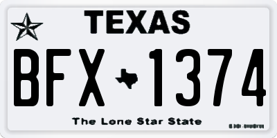 TX license plate BFX1374