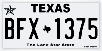 TX license plate BFX1375